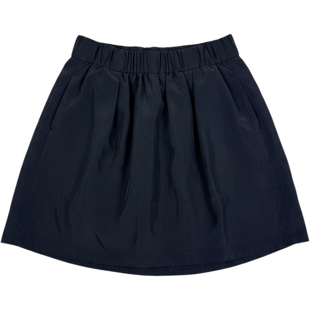 Wilfred Aritzia Black 100% Silk Mini Skirt Elastic‎ Waist Pockets Womens XS